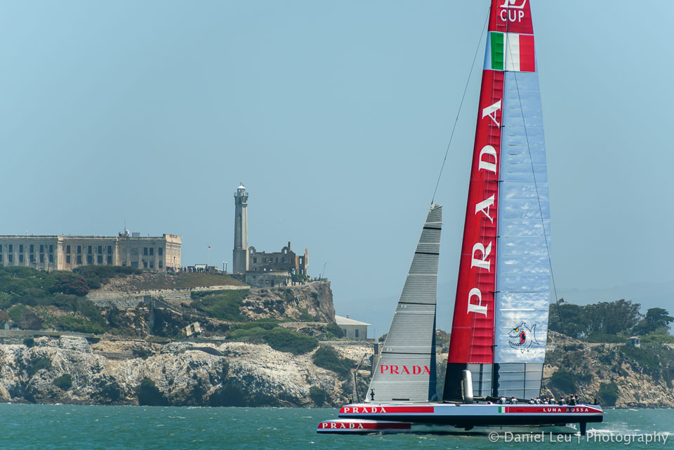 Luna Rossa in front of Alcatraz